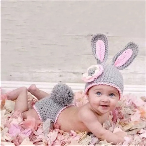 Baby outfit Cute Knit Bunny for newborn baby photography Props - Picture 2 of 10